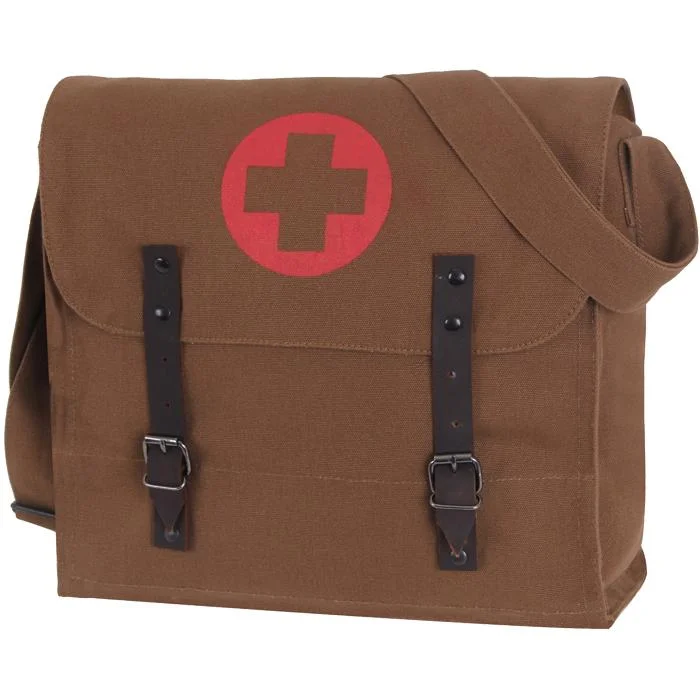 Unleash Your Trend Driven Style Brown - Vintage Medic Shoulder Bag With Red Cross Emblem Everyday Handbags At Wallet-Friendly Rates Unleash Your Trend Driven Style Brown - Vintage Medic Shoulder Bag With Red Cross Emblem Everyday Handbags At Wallet-Friendly Rates