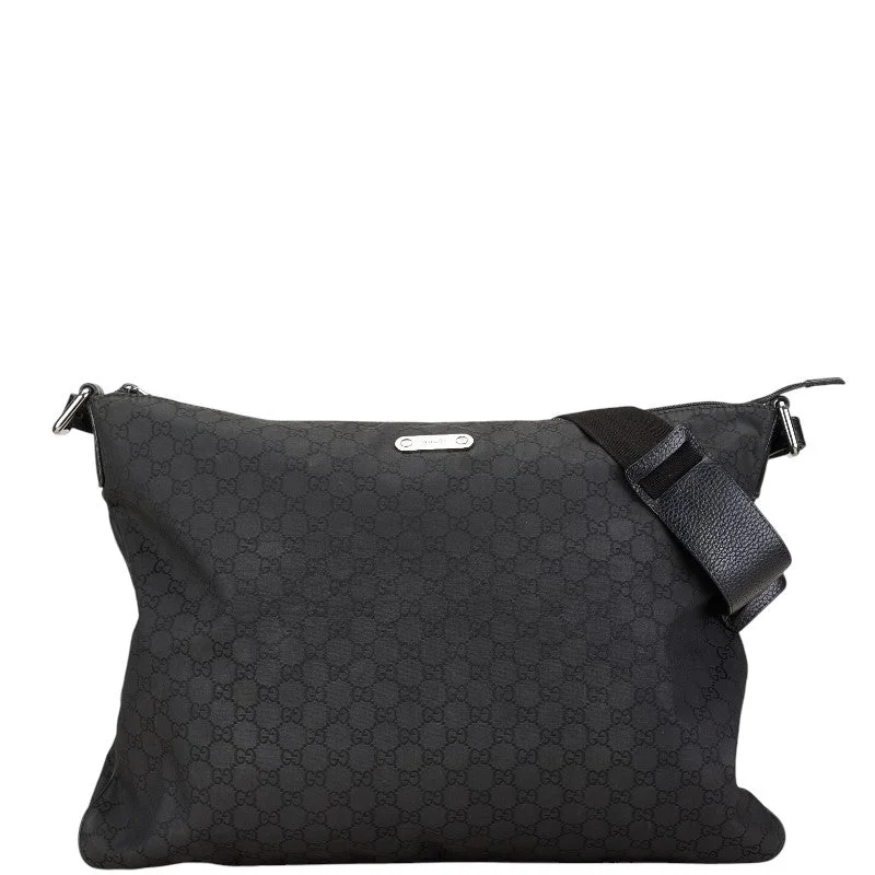 Luxury Bags For Professionals With Discounts Gucci Nylon Leather Messenger Bag Black Classic And Modern Handbags Now More Affordable