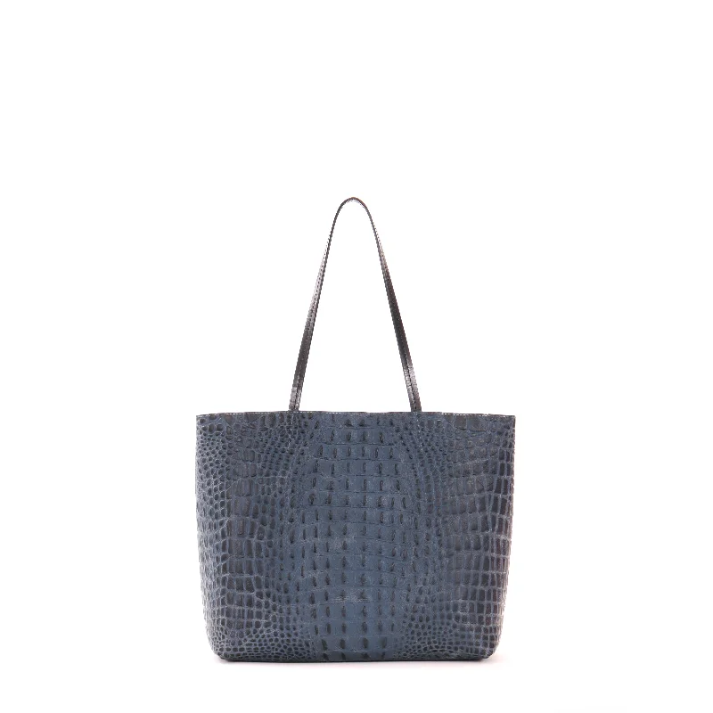 Chic And Edgy ESSENTIAL TOTE NAVY EMBOSSED CROC High-End Handbags At Affordable Prices Chic And Edgy ESSENTIAL TOTE NAVY EMBOSSED CROC High-End Handbags At Affordable Prices