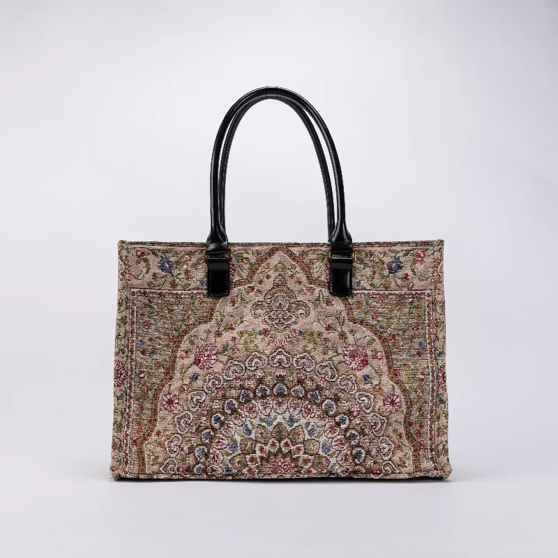 Tote Bag For Everyday Use Oriental Beige Laptop Work Tote Flash Sale On Handbags