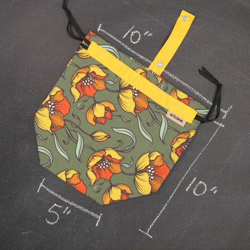 Style Breakthroughs Sock Project Bag in Fire Flowers Flash Sale On Elegant Bags – Limited Stock Available Style Breakthroughs Sock Project Bag in Fire Flowers Flash Sale On Elegant Bags – Limited Stock Available