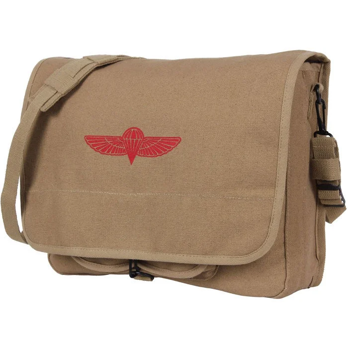 Lightweight And Affordable Bags Khaki - Israeli Paratrooper Shoulder Bag with Emblem Unmissable Deals On Trendy Handbags Lightweight And Affordable Bags Khaki - Israeli Paratrooper Shoulder Bag with Emblem Unmissable Deals On Trendy Handbags