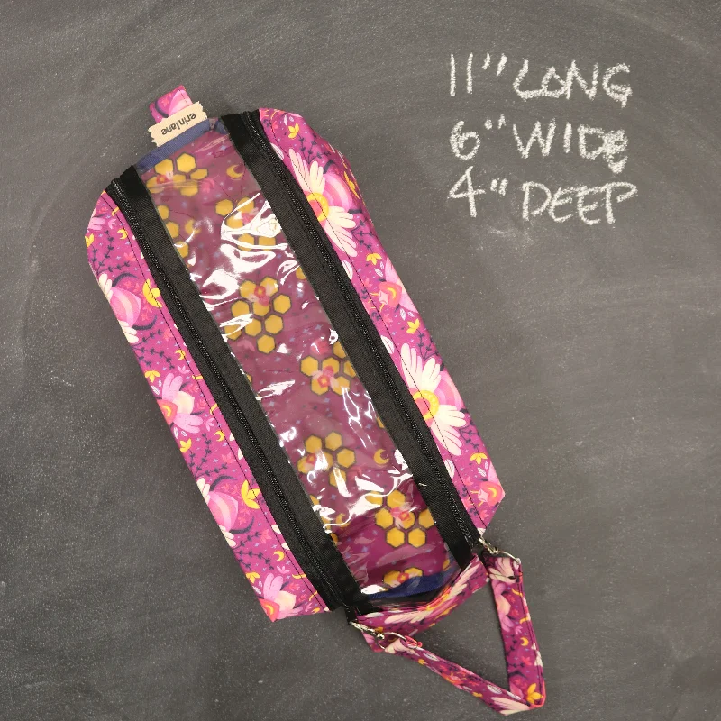 Flash Sale Vintage View Boxy Project Bag in Fuschia Bees Timeless Bags, Flash Sale
