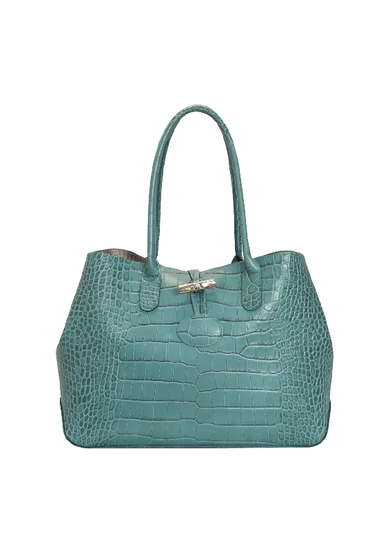Limited Styles CROCO EMBOSSED ROSEAU TOTE Your Perfect Bag At The Perfect Price