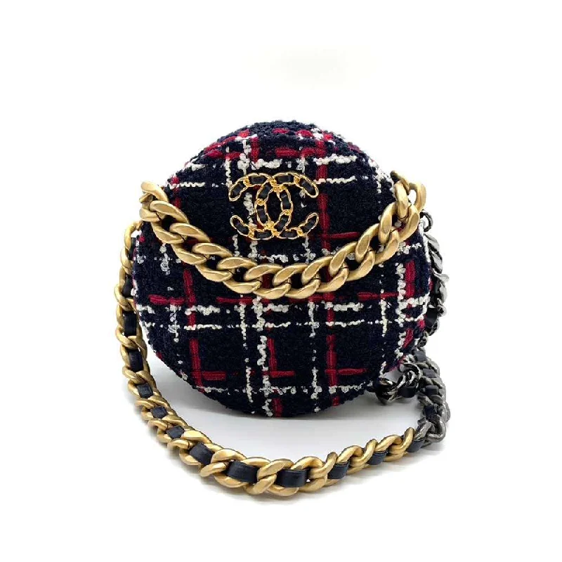 Relaxed Style Chanel Tweed Round Clutch Mini Chain Bag Affordable Elegance, Grab Yours Now