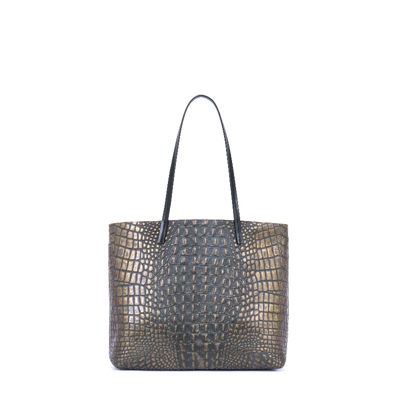 Stupidly Low Prices ESSENTIAL TOTE MOSSY BRONZE EMBOSSED CROC Limited-Stock Handbag Sale For A Stylish Look Stupidly Low Prices ESSENTIAL TOTE MOSSY BRONZE EMBOSSED CROC Limited-Stock Handbag Sale For A Stylish Look