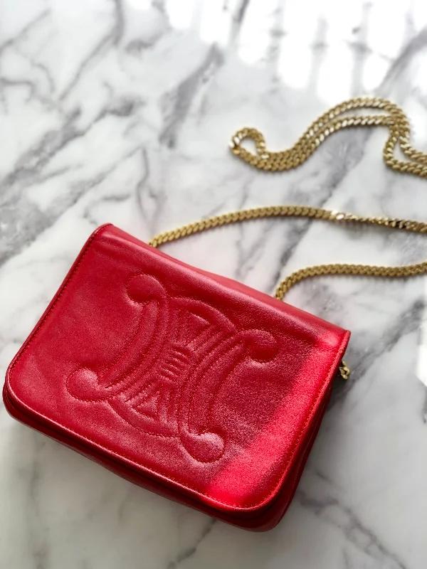 Bags For Urban And Trendy Looks CELINE Triomphe Stitch Chain Shoulder bag Red Vintage 2vaduu Upgrade Your Look With Our Exclusive Bag Deals Bags For Urban And Trendy Looks CELINE Triomphe Stitch Chain Shoulder bag Red Vintage 2vaduu Upgrade Your Look With Our Exclusive Bag Deals
