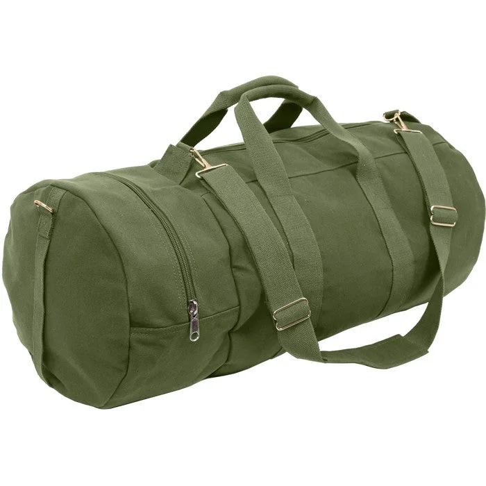 Rustic Bags For Outdoor And Nature-Inspired Looks Olive Drab - Military Double-Ender Sports Shoulder Bag - Cotton Canvas The Ultimate Sale On Must-Have Handbags