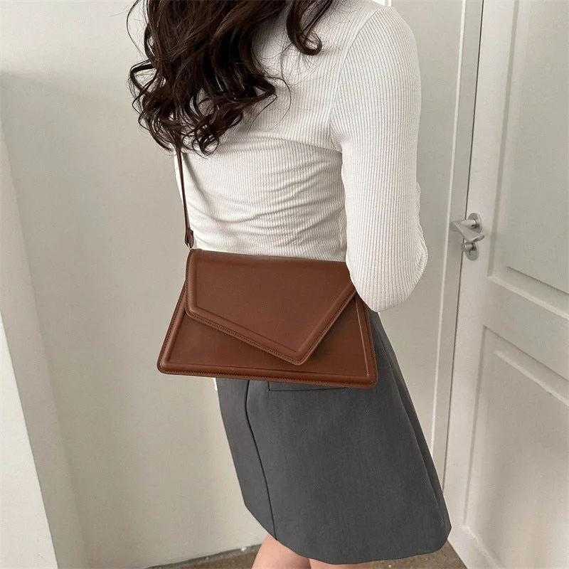 Limited Edition Chic Minimalism: Textured Solid Color Women's Fashion Messenger Shoulder Bag Handbag Deals You'll Love