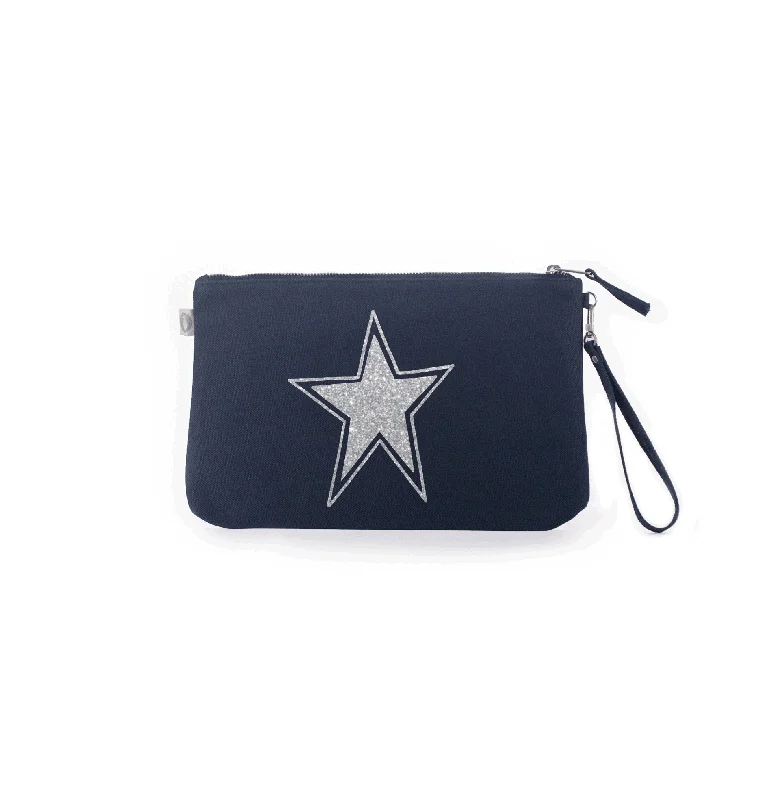 Save Big Luxe Clutch with Wristlet: Navy Premium Handbags With A Touch Of Elegance