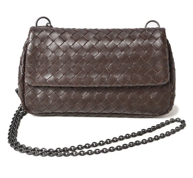 Genuine Bags On Clearance Sale Bottega Veneta Dark Brown Shoulder/Clutch Bag with Chain Designer Bags At Exclusive Clearance Prices Genuine Bags On Clearance Sale Bottega Veneta Dark Brown Shoulder/Clutch Bag with Chain Designer Bags At Exclusive Clearance Prices