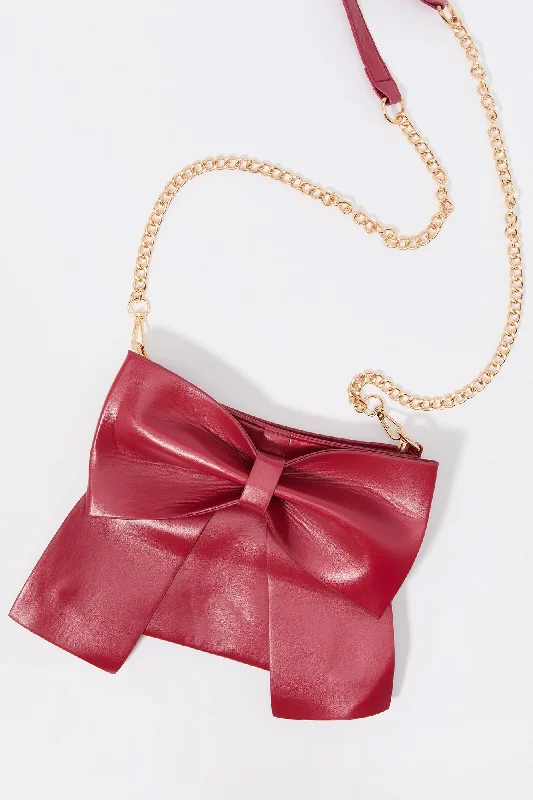 Faux Leather Bow Crossbody Purse Handbag Deals You'll Love