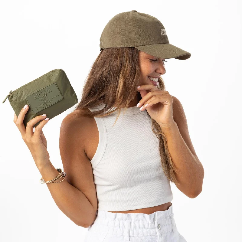 Aloha Collection Mini Monochrome Pouch-Olive Elegant Purses At Clearance Prices