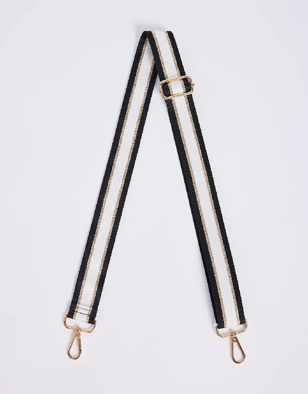 Bag Strap Stripe - Black/White Lurex Final Call – Shop Stylish Bags Before They're Gone