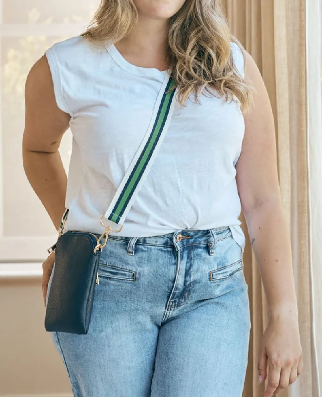 Bag Strap Stripe - Navy/Green/White Big Savings On Totes, Crossbody Bags, And More
