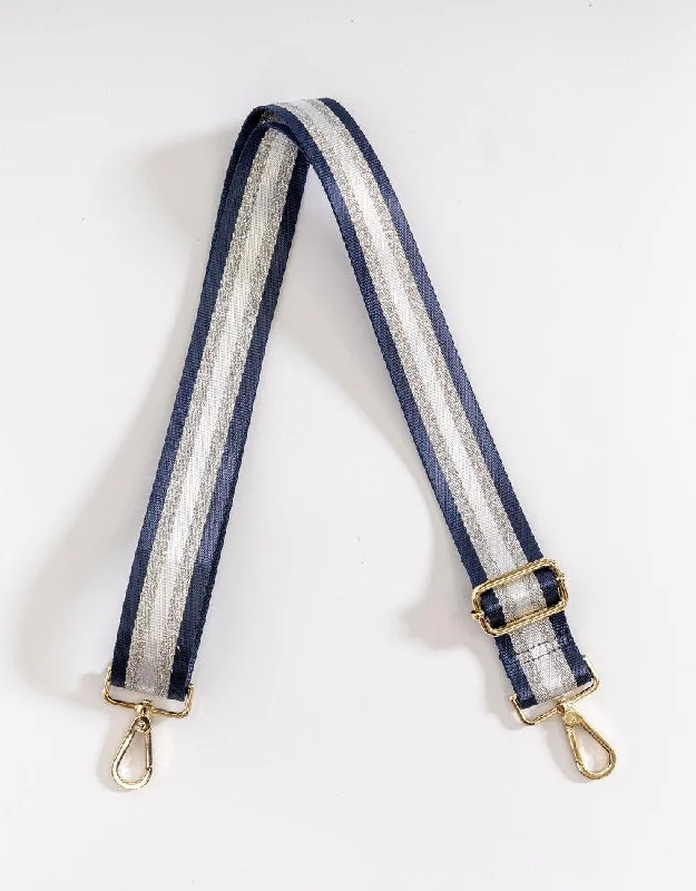 Bag Strap Stripe - Navy/Silver Statement Bags At Unbelievable Discounts – Shop Today Bag Strap Stripe - Navy/Silver Statement Bags At Unbelievable Discounts – Shop Today