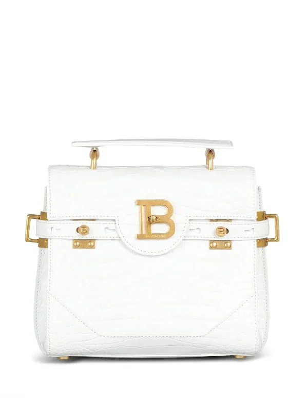 Balmain B-Buzz 23 crocodile-embossed shoulder bag Fashion Bags, Huge Savings