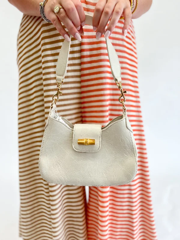 Bamboo Shoulder Bag-Cream Limited-Stock Bag Clearance – Hurry