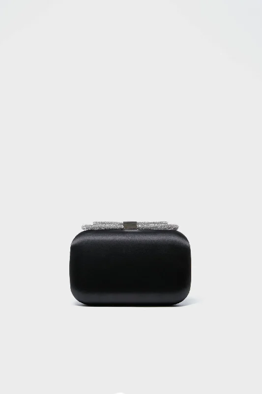 Black Ada Crystal Bow Clutch Iconic Handbags At Unbeatable Prices