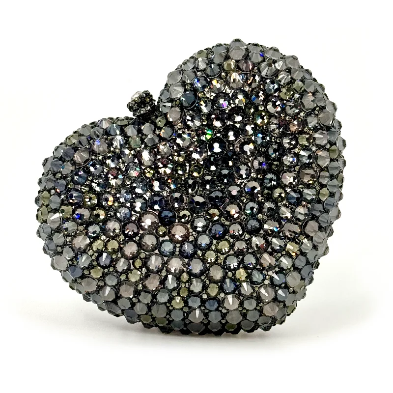 Black Diamond Heart Clutch Designer-Inspired Bags At Reduced Prices