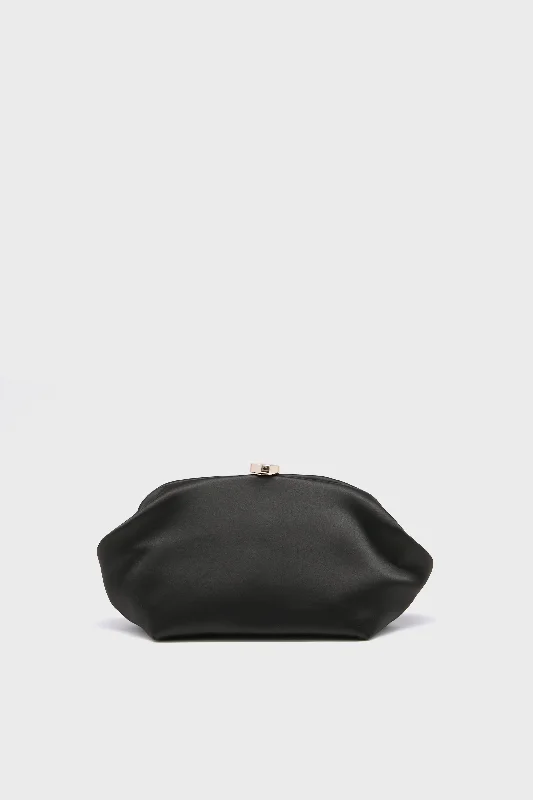 Black Karina Satin Clutch Fashionable Handbags, Limited-Time Deals
