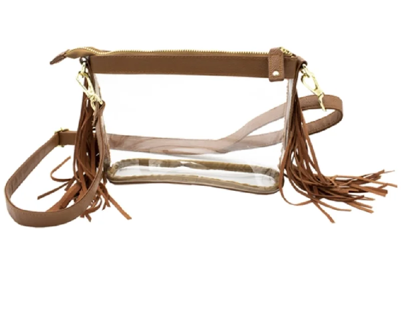 Clear Fringe Western Crossbody Trendy Bags, Huge Savings