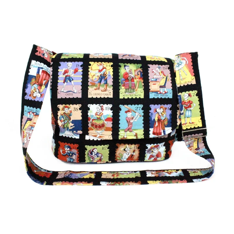 Cartas Marcadas Day of the Dead Messenger Bag #MB-996 Stylish Totes, Exclusive Savings Cartas Marcadas Day of the Dead Messenger Bag #MB-996 Stylish Totes, Exclusive Savings
