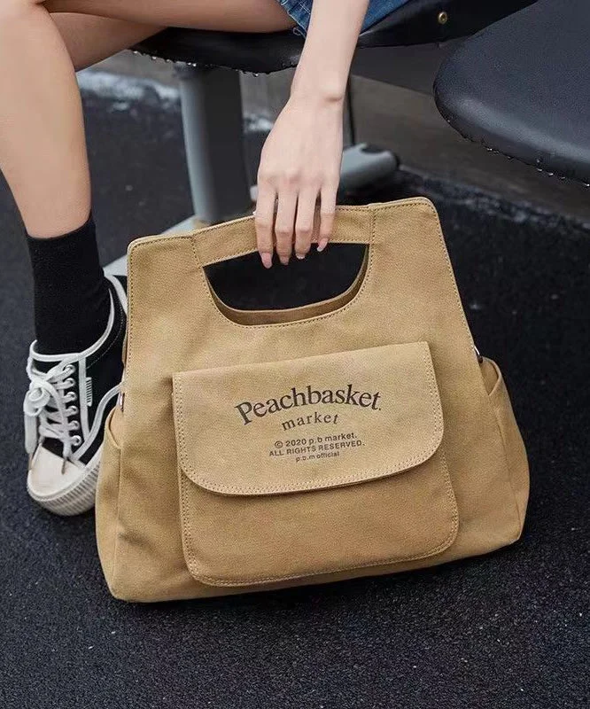 Chic Khaki Large Capacity Canvas Messenger Bag Stylish Totes, Special Discounts