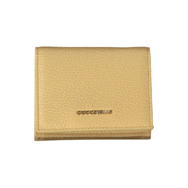 Coccinelle Beige Leather Wallet High-End Handbags At Affordable Prices