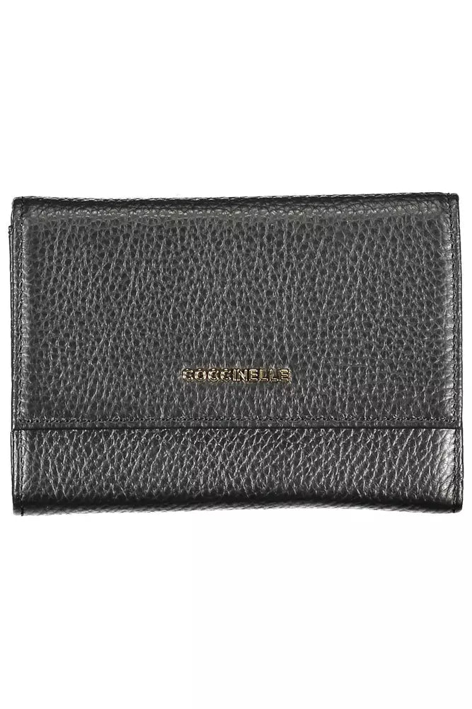 Coccinelle Black Leather Women Wallet Timeless Handbags At Reduced Prices