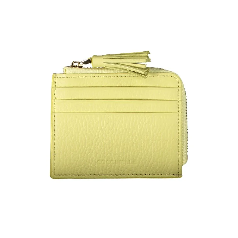 Coccinelle Yellow Leather Wallet Trendy Purses With Limited-Time Offers