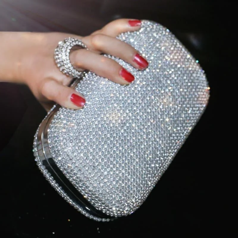 Diamond-Studded  Evening Clutch Bag Statement Bags With Exclusive Savings