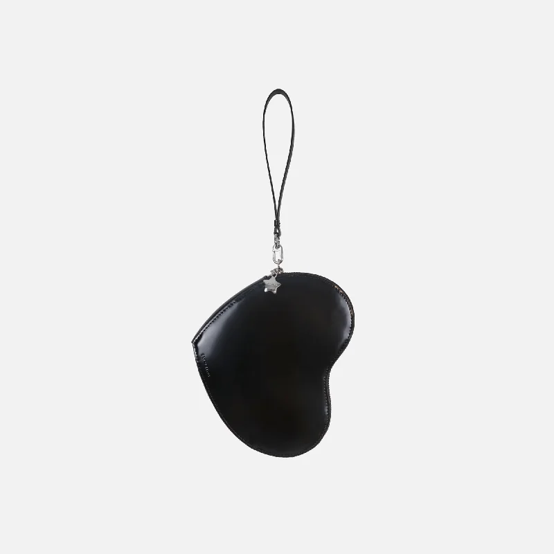 Sandy Liang Heart Zip Wristlet - Black Classic Totes At Unbeatable Deals