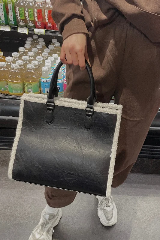 Faux Leather Sherpa Tote Grab Stylish Bags Before They Sell Out