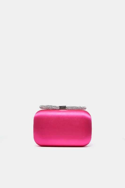 Fuchsia Ada Crystal Bow Clutch Unmissable Deals On Trendy Handbags