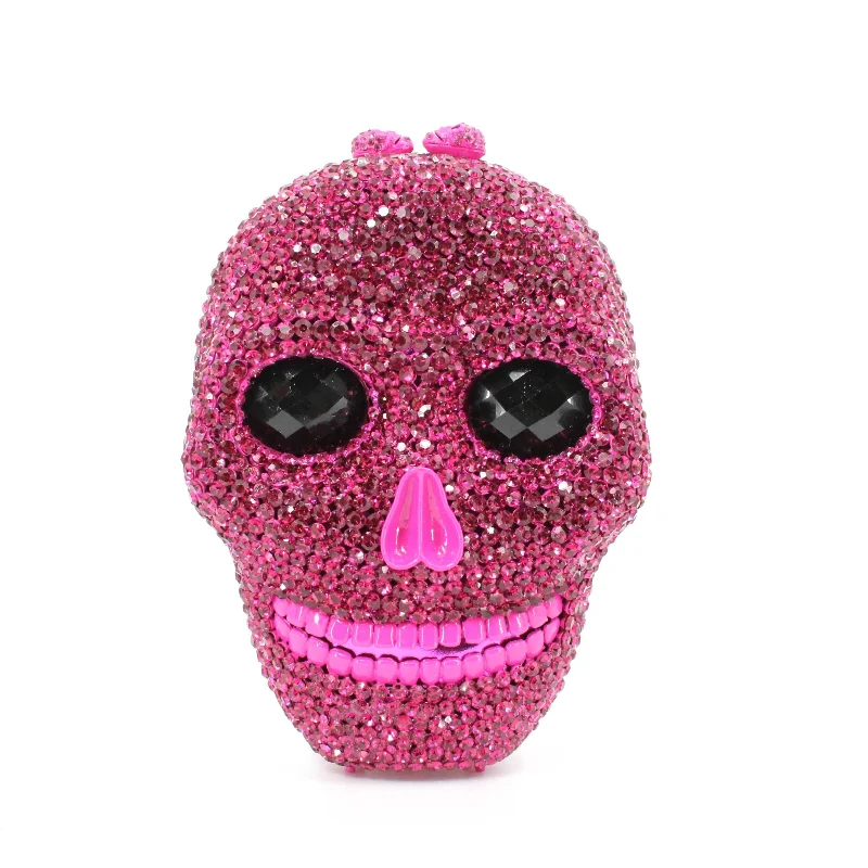 Fuchsia Skull Head Clutch Premium Handbags With A Touch Of Elegance