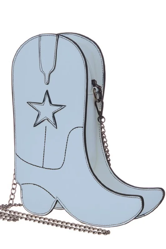 Giddy Up Crossbody Boot Bag- Blue Chic Crossbody Bags, Limited Offers