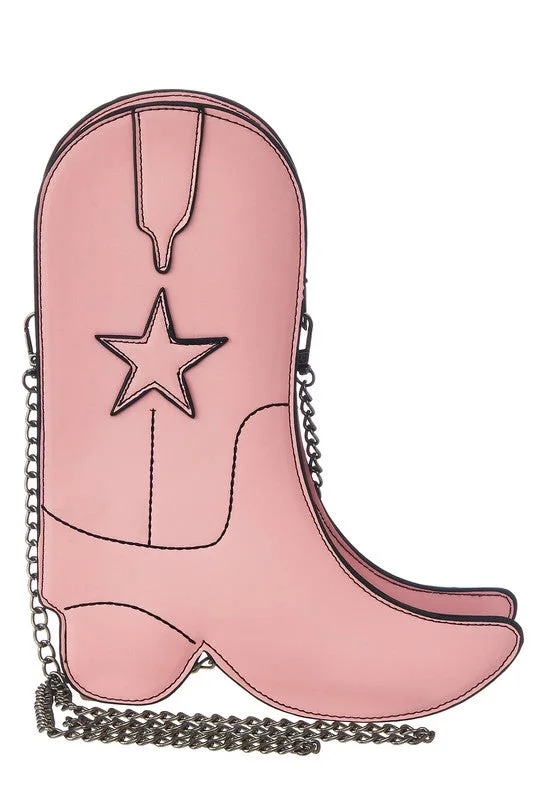 Giddy Up Crossbody Boot Bag- Pink Best Deals On Premium Handbags