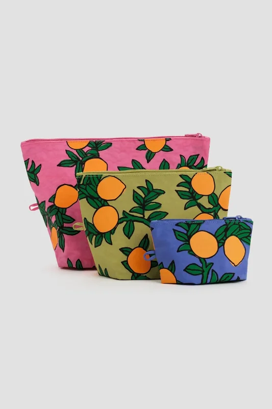 Go Pouch Set (Orange Trees) Statement Bags At Unbelievable Discounts – Shop Today