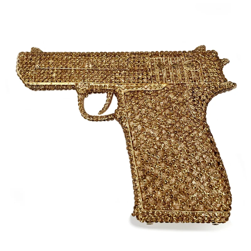 Gold Gun Clutch Stylish And Durable Handbags At Great Value