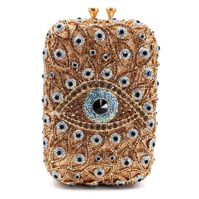 Gold Multi Eyes Clutch Stylish Bags At Unbeatable Prices – Shop Now