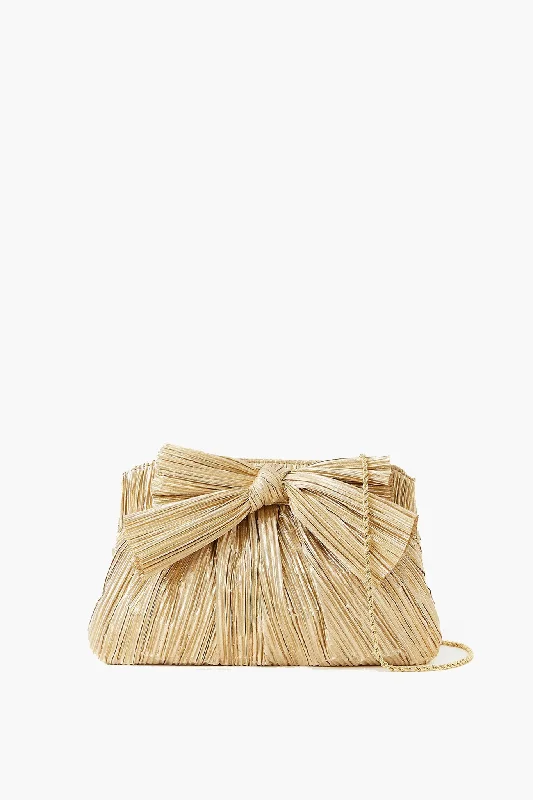 Gold Rayne Pleated Frame Clutch Elegant Bags, Limited Stock Available