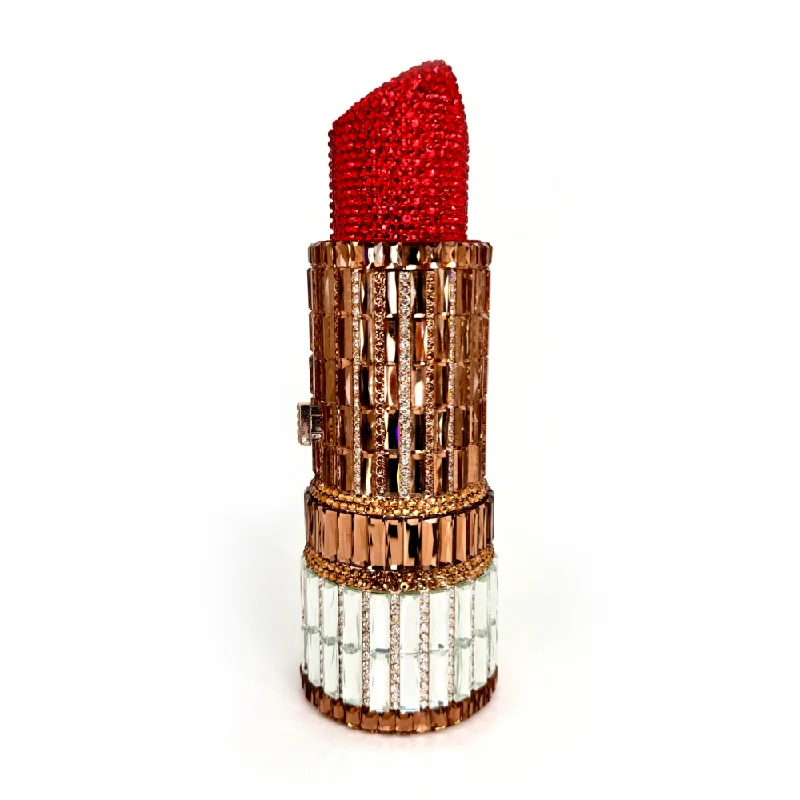 Gold Red Thin SW Lipstick Clutch Upgrade Your Look With Fashionable Bags