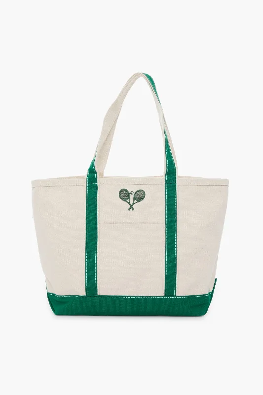 Green Embroidered Tennis Racket Boat Tote Big Savings On Totes, Crossbody Bags, And More