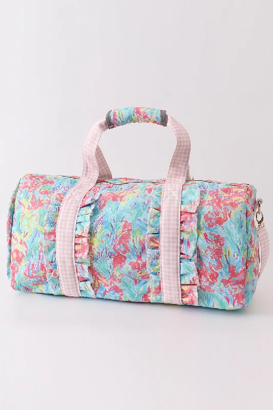 Green floral travel bag Luxury Handbags At Budget-Friendly Rates