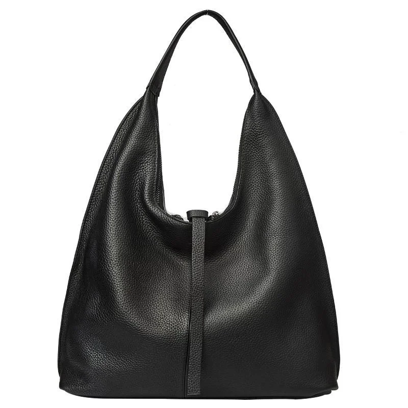 Hobo Tote Black Genuine Leather Shoulder Bag Unmissable Deals On Trendy Handbags