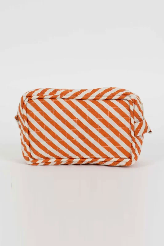Medium Diagonal Toiletry Bag (Orange/White) Must-Have Bags, Big Discounts