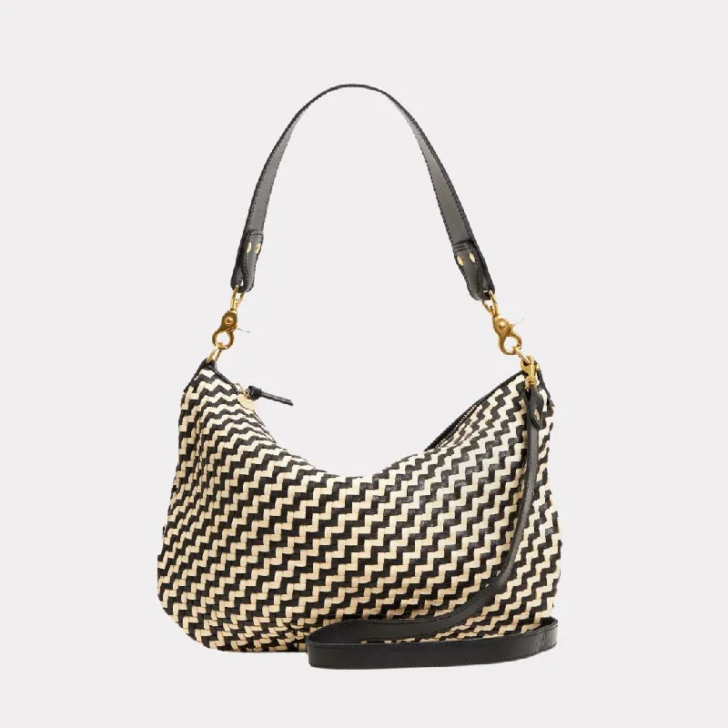 Moyen Messenger (Black + Cream Woven Zig Zag) Iconic Handbags At Unbeatable Prices Moyen Messenger (Black + Cream Woven Zig Zag) Iconic Handbags At Unbeatable Prices