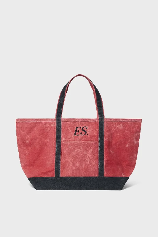 Nautical Red Waxed Large Canvas Tote Limited-Time Handbag Sale
