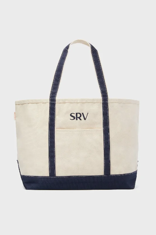 Navy Large Canvas Tote Trendy Purses At Exclusive Promotional Rates